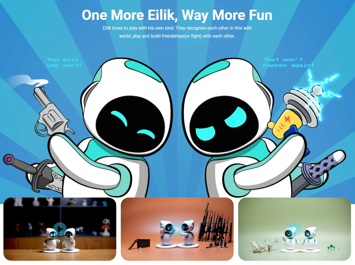 Eilik Smart Robot Pet Toy AI Emotional Intelligent Companion Pets Robot Touch Intractive Desktop Toys Children Adult Fun Gifts