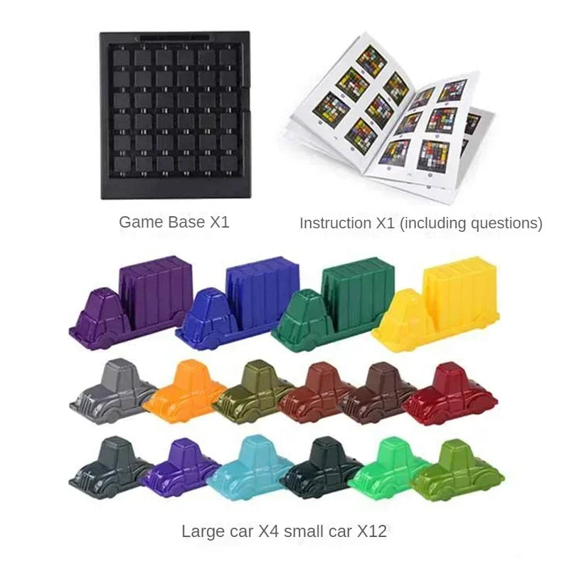 Puzzle traffic rush hour game, racing rush hour car Huarong Road logical reasoning desktop game, children's puzzle toys, childre