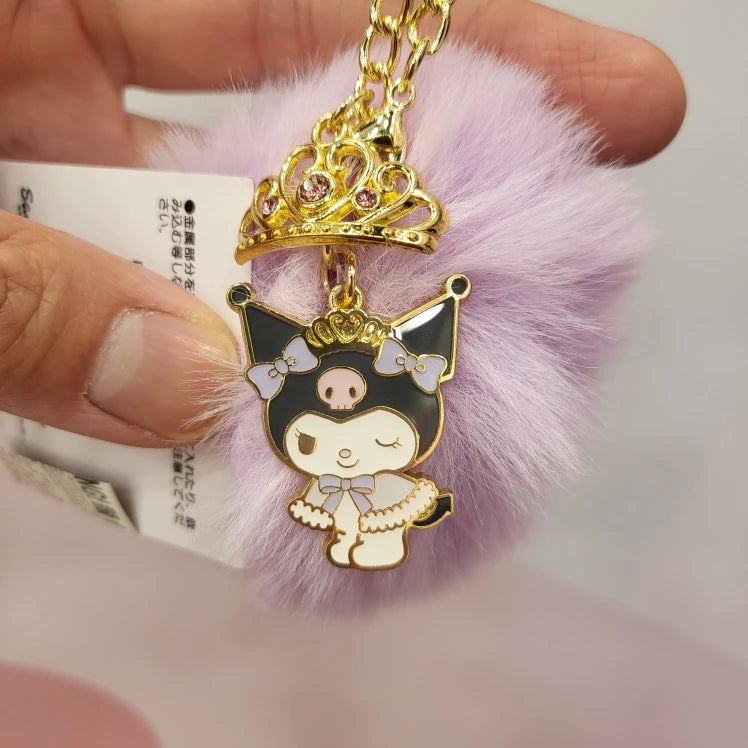 Sanrio Cartoon Diamond Sparkle Crown Collection Kitty Cat Kurumi Cinnamoroll Mymelody Kuromi Plush Anime Toys for Girl Gift
