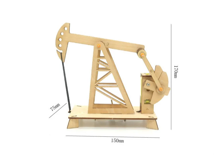 Kids DIY Science Toys Educational Scientific Experiment Kit Wood Tank / Music box / Balance/ Mechanical forceps/Excavator/Clock