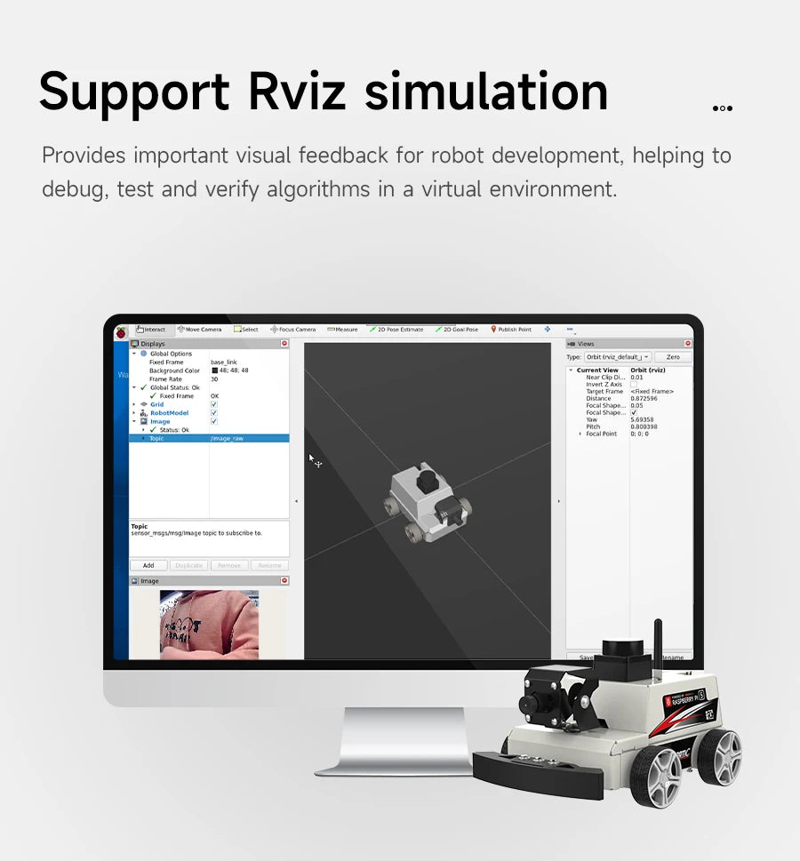 Raspberry Pi 5 Car ROS2 Educational Robot Kit with MS200 TOF Lidar Support SLAM Mapping Navigation AI Visual Recognition Python3