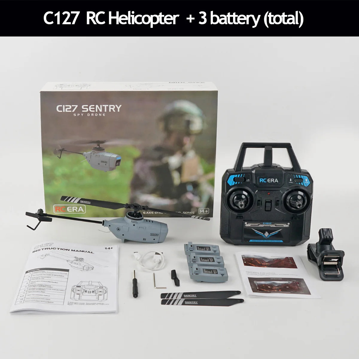 C127 RC Helicopter 2.4G 4 Channel 4 Propellers 6 Axis Electronic Gyroscope for Stabilization Remote Control RC Toys