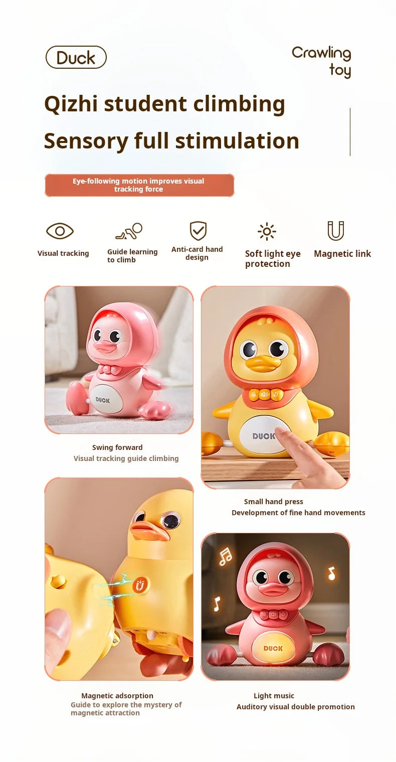 Montessori Baby Toy Power-driven Wobble Chicken Pet Squad Magnet Crawl Wobbler Duck Children Toys