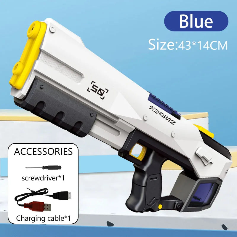 Electric Water Gun  for Adults Kids High-pressure Strong Energy Action Automatic Water Spray Beach Pool Outdoor Toys