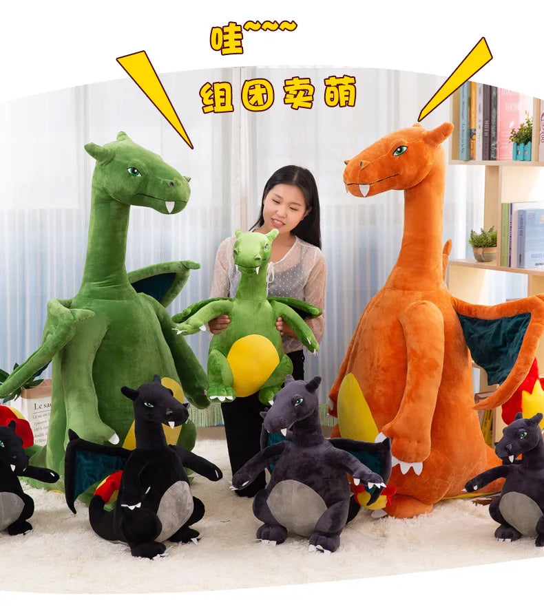 Pokemon Big Size Charizard Dragonite Anime Figures Doll Stuffed Animals Plush Toy Kawaii Room Decoration Toy Kids Christmas Gift