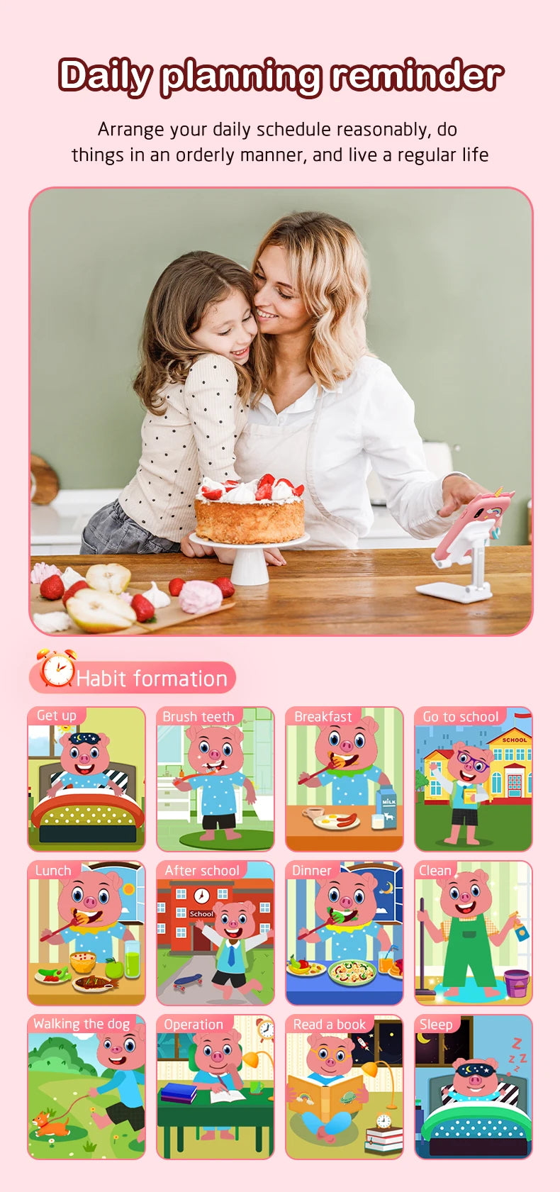 Kids Smart Phone Camera Toys Touchscreen Unicorn Baby Mobile MP3 Player Digital Camera Educational Toys for Girls Boys Age 3-8