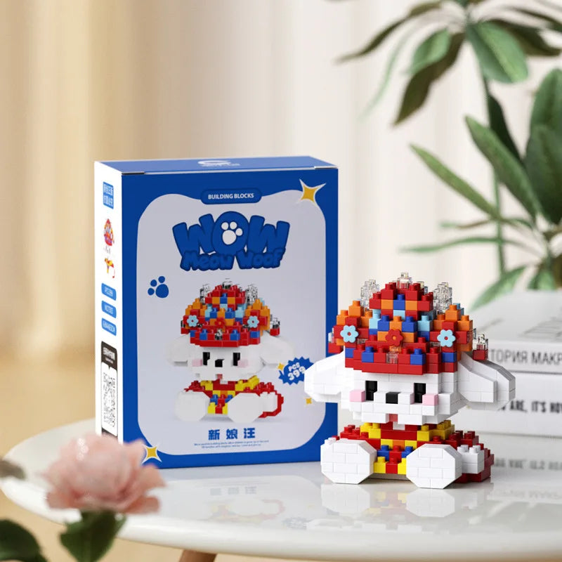 New 24 Styles Kawaii Pet Cat/Dog Small Particle Building Blocks Educational Room Decoration Children's Christmas Gifts