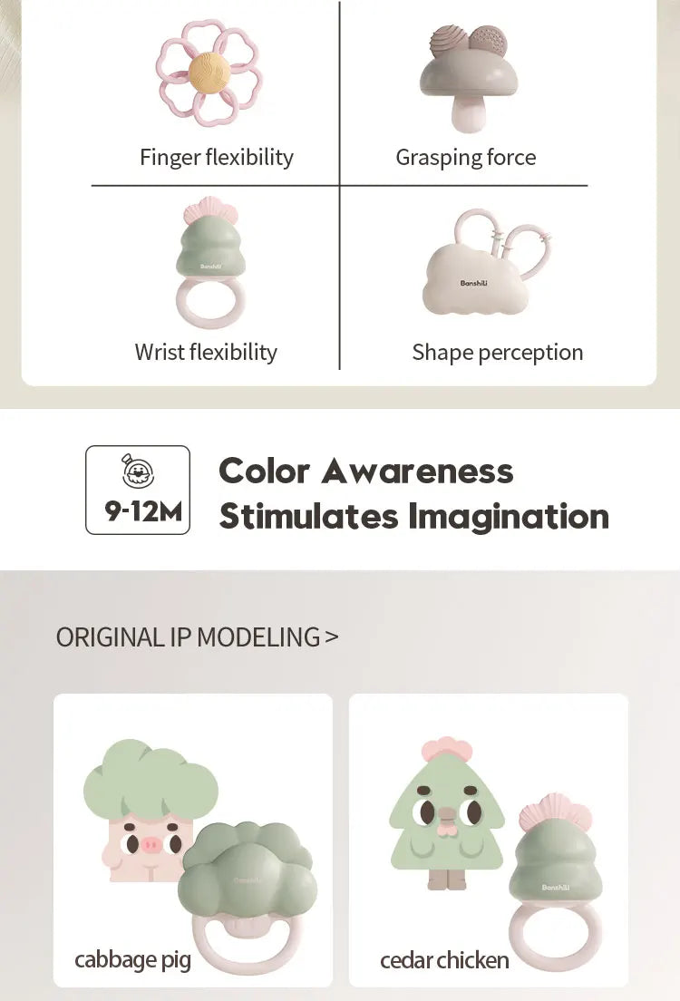 Hot Sale Silicone Soft Baby Kid Rattle Teether Toys Infant Chewable Toys Baby Teether Infant Toys