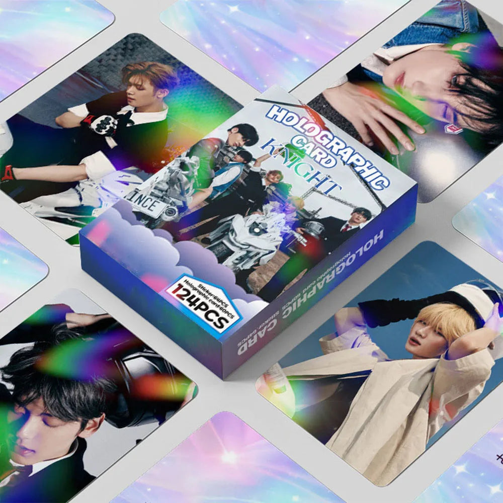 124Pcs/Set Yeonjun Beomgyu SANCTUARY Holographic Photocards Soobin Taehyun Laser Lomo Cards Decals Fans Birthday Collection Gift