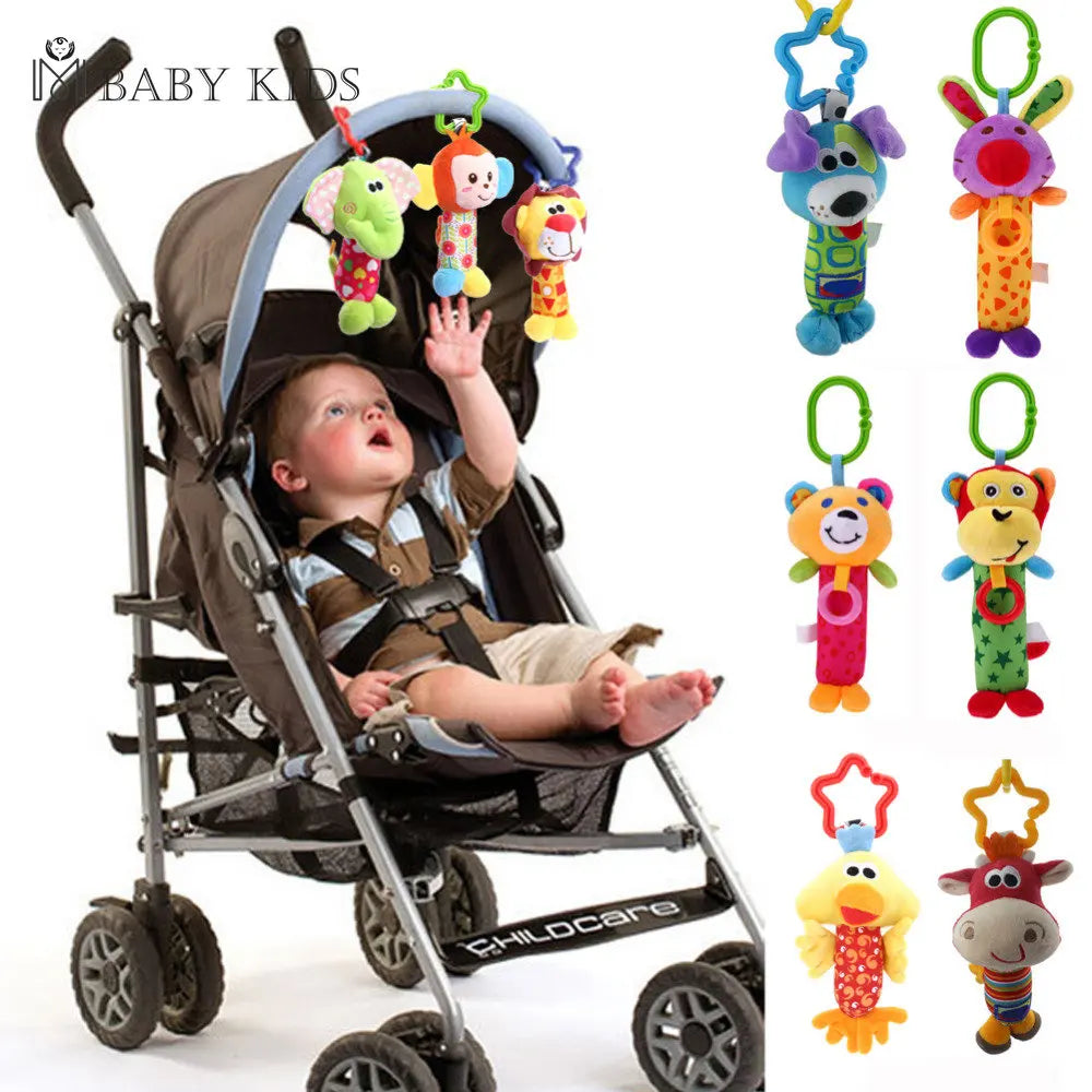 Baby Rattle Toys Kids Tinkle Hand Bell Plush Stroller Hanging Stuffed Animal Rattles Multi-functional Infant Sound Toy Kid Gifts