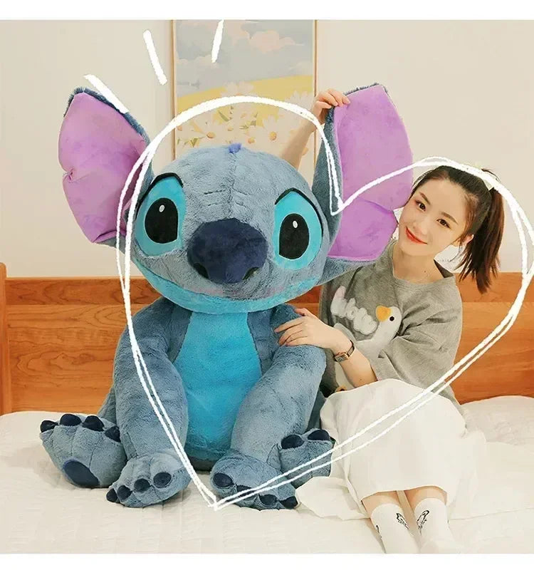 Stitch Disney Giant Size Lilo Plush Stuffed Doll Cartoon Kawaii Animal Couple Sleeping Pillow Softmaterial Toys Children Gifts