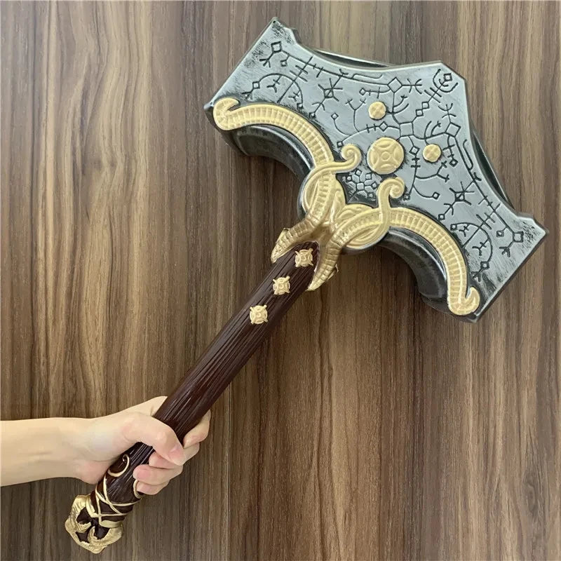 44cm Thor's Hammer Avengers Superhero Weapon Thor: Love and Thunder Hammer 1:1  Model Stormbreaker Toy Safety PU Material