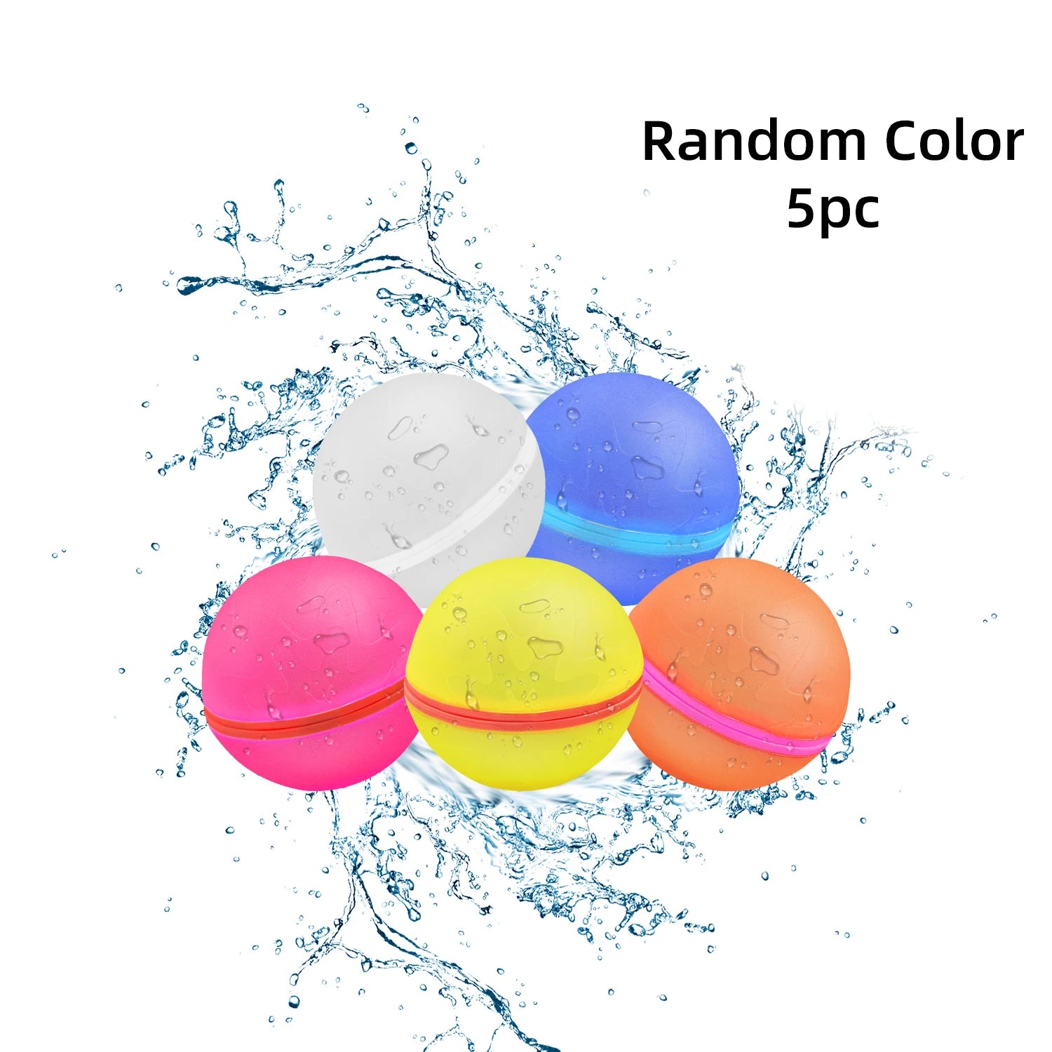 Reusable silicone magnetic water ball, quick water injection for outdoor water fights in summer, with random colors