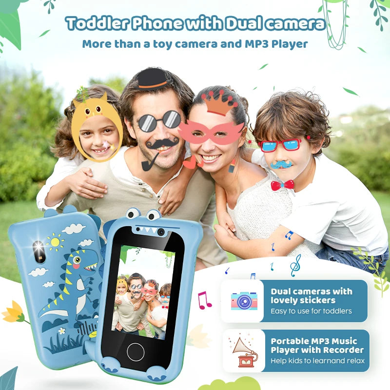 Kids Smart Phone Camera Toys Touchscreen Unicorn Baby Mobile MP3 Player Digital Camera Educational Toys for Girls Boys Age 3-8