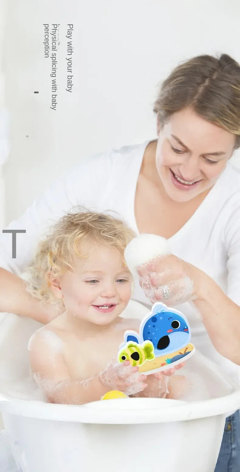 Baby Bath Toys Cars Boat Cognitive Floating Toy Foam EVA Puzzle Bathing Toys for Kids Children Bathroom Play Water Game Toys
