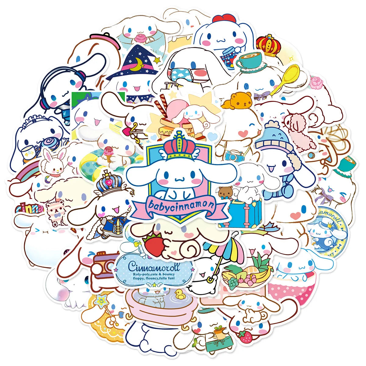 10/50pcs Anime Sanrio Cinnamoroll Cartoon Stickers Aesthetic Waterproof Decals DIY Phone Luggage Laptop Kawaii Kids Sticker Toy