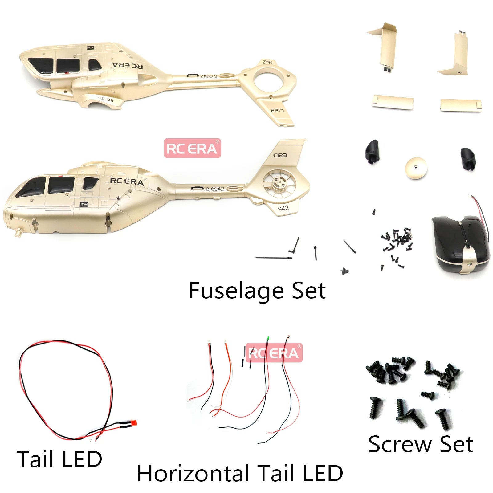RC ERA Original Spare Parts for C123 EC135 Scale RC Helicopter Fuselage Body Shell Main Blade Grip ESC Servo Replacement