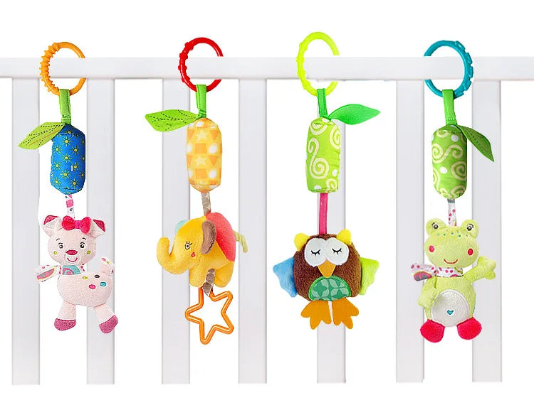 Baby Rattle Toys Kids Tinkle Hand Bell Plush Stroller Hanging Stuffed Animal Rattles Multi-functional Infant Sound Toy Kid Gifts
