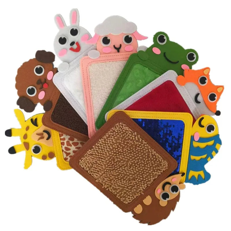 Felt Sensory Mats for Autistic Children Cartoon Animal Cognition Tiles Textured Pads Developmental Preschool Education Toys