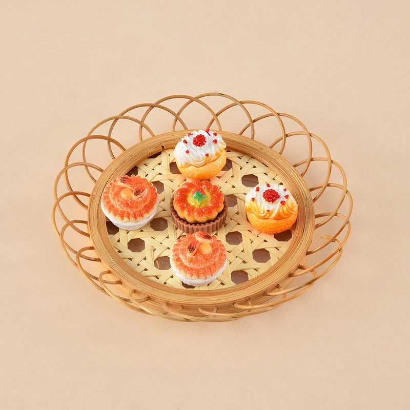 1Set 1:12 Dollhouse Miniature Fruit Cake Egg Tart Bread Dessert Model Kitchen Food Decor Toy Doll House Accessories