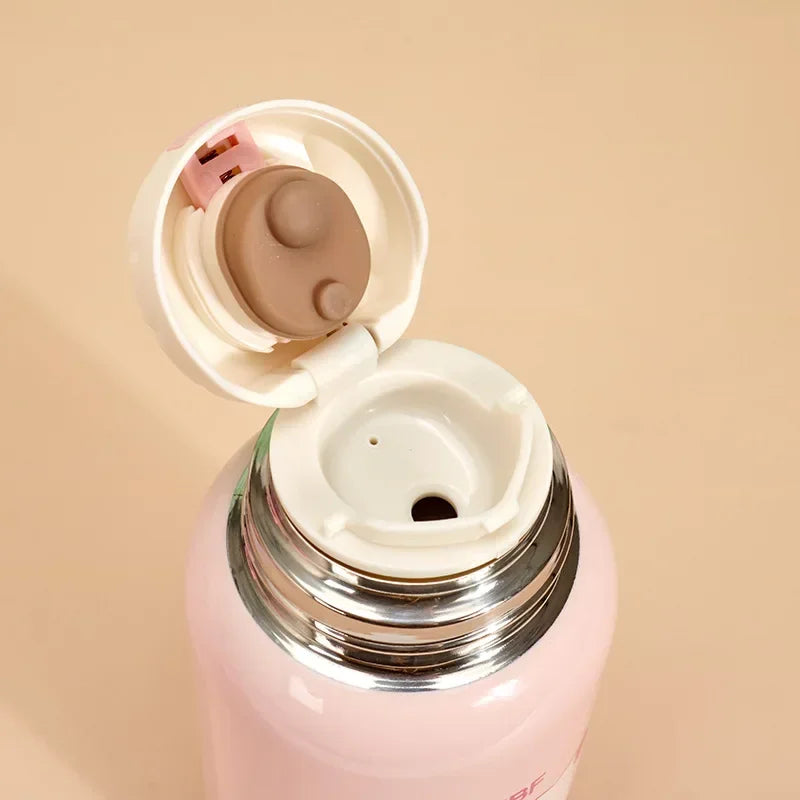 Sanrio Kuromi Thermal Cup Set 500ML My Melody Cartoon Children's Insulation Cup Stainless Steel Water Bottle with Straw Kid Gift
