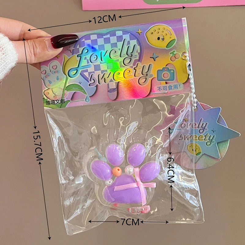 Cartoon Pearl Cat Claw Squeeze Pinching Transparent Toy Cute Cat Paw Slow Rebound Decompression Toy Kids Stress Release Vent Toy