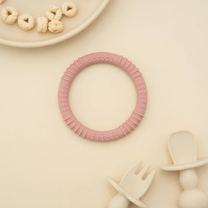 1Pcs Silicone Baby Teether Health Care Molar Toy Food Grade Toddler Nursing Teething Ring Chewing Toys BPA Free Baby Accessories