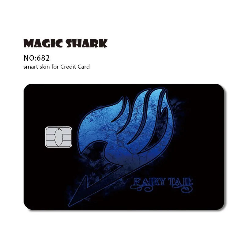 Magic Shark Anime Cartoon Game Save Money Pig Case Cover Film Skin Sticker for Small Chip Credit Card Bus Card