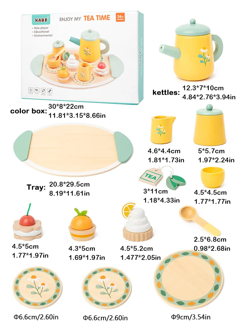 Children's Simulation Royal Afternoon Tea Toys, Early Learning Educational Toys, Wooden Simulation Dessert Cake, Role Playing
