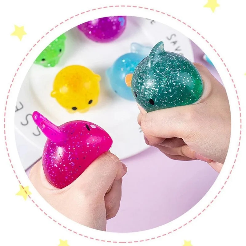 Kawaii Animal Soft Cute Fun Sensory Antistress Squeeze Toys Spongy Squishy Mochi Fidget Toys Sticky Antistress Ball Kids