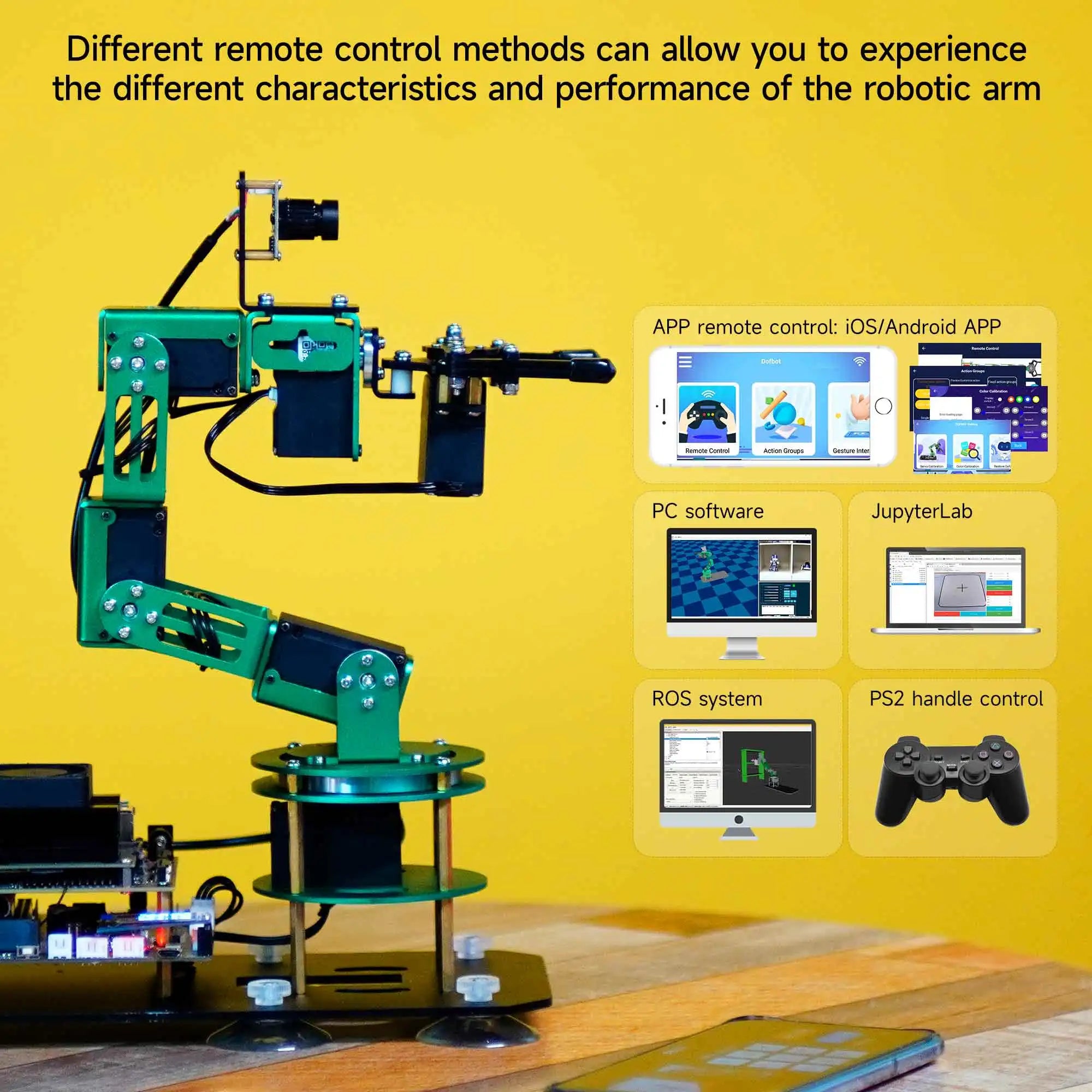 Yahboom 6DOF AI Visual Robotic Arm ROS Robot Kit Artificial Intelligence Robot with 15KG 6KG Servo for Jetson NANO 4GB CE ROHS