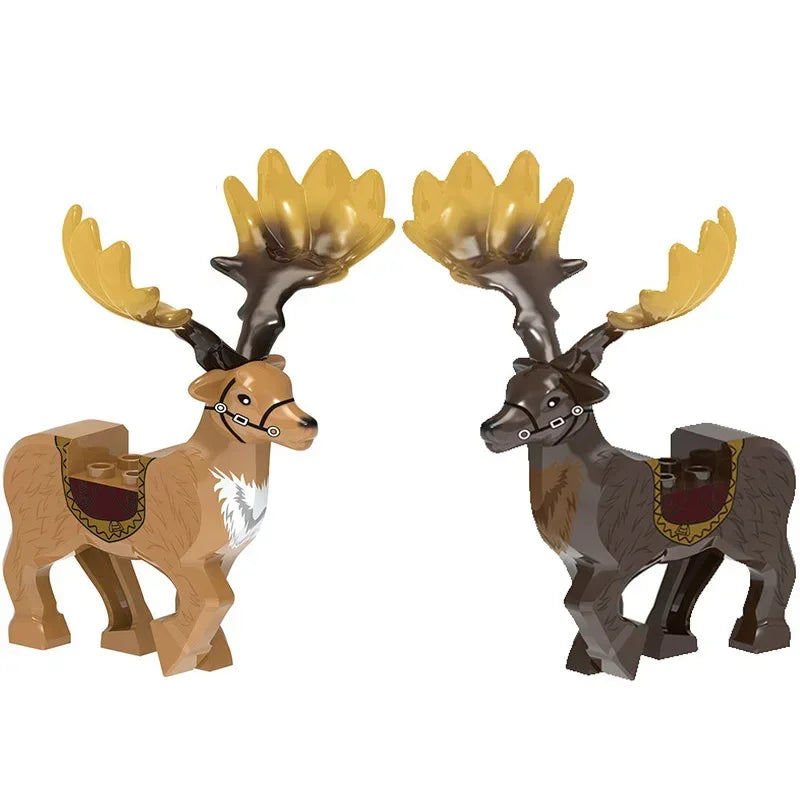 Hot Christmas Building Block Gift Animals Deer Elk Reindeer Figures Brick Xmas Tree Educational Toy Gift for Boy Kid Block Model