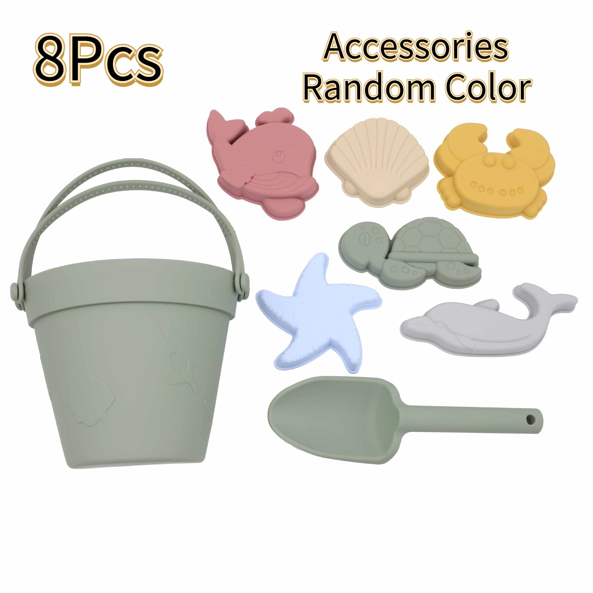 8Pcs Summer Beach Toys Kids Soft Silicone Sandbox Set Beach Game Toy Send Children Beach Play Sand Water Play Tools Swim Game