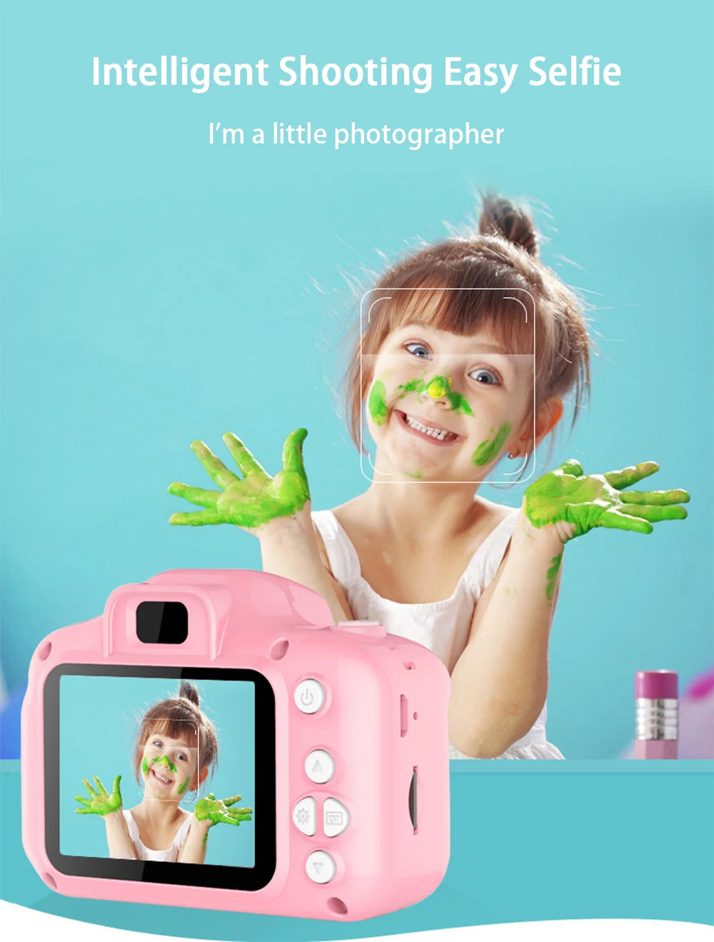 HOMEFISH Mini Children Camera Digital Vintage Camera Educational Toys Kids Photography Video Camera Outdoor Photography Toy Gift