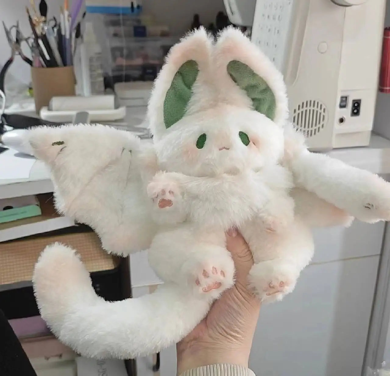 13.7in Bat Bunny Soft Stuffed Plush Toys Kawaii Animal Rabbit Doll Toys for Home Party Decoration Funny Birthday Graduation Gift