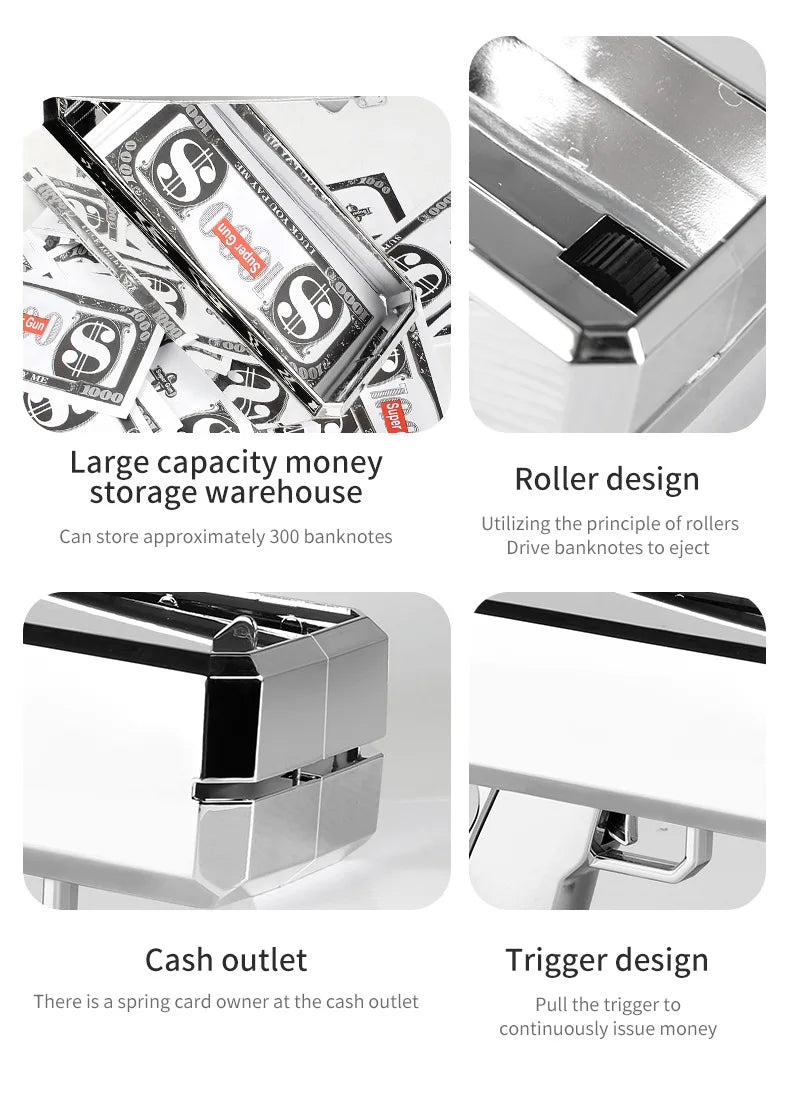 Source manufacturer Douyin's same electric money gun toy new and unique MoneyGUN banknote gun US dollar toy gun