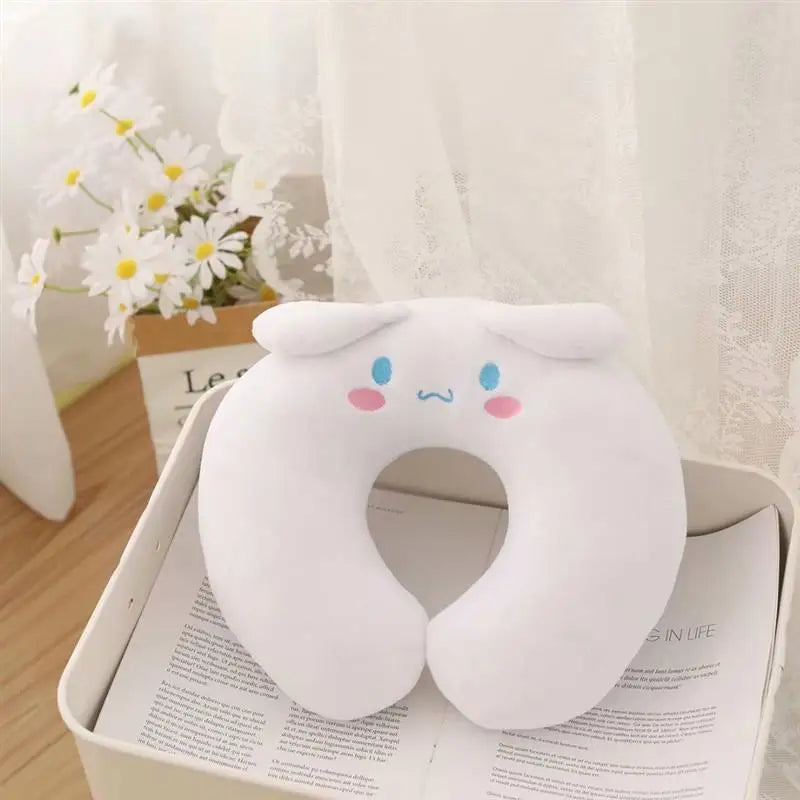 Kawaii Sanrio Neck Pillow Cartoon Hello Kitty My Melody Kuromi Cinnamoroll U-shaped Pillow Anime Car Travel Headrest Gift