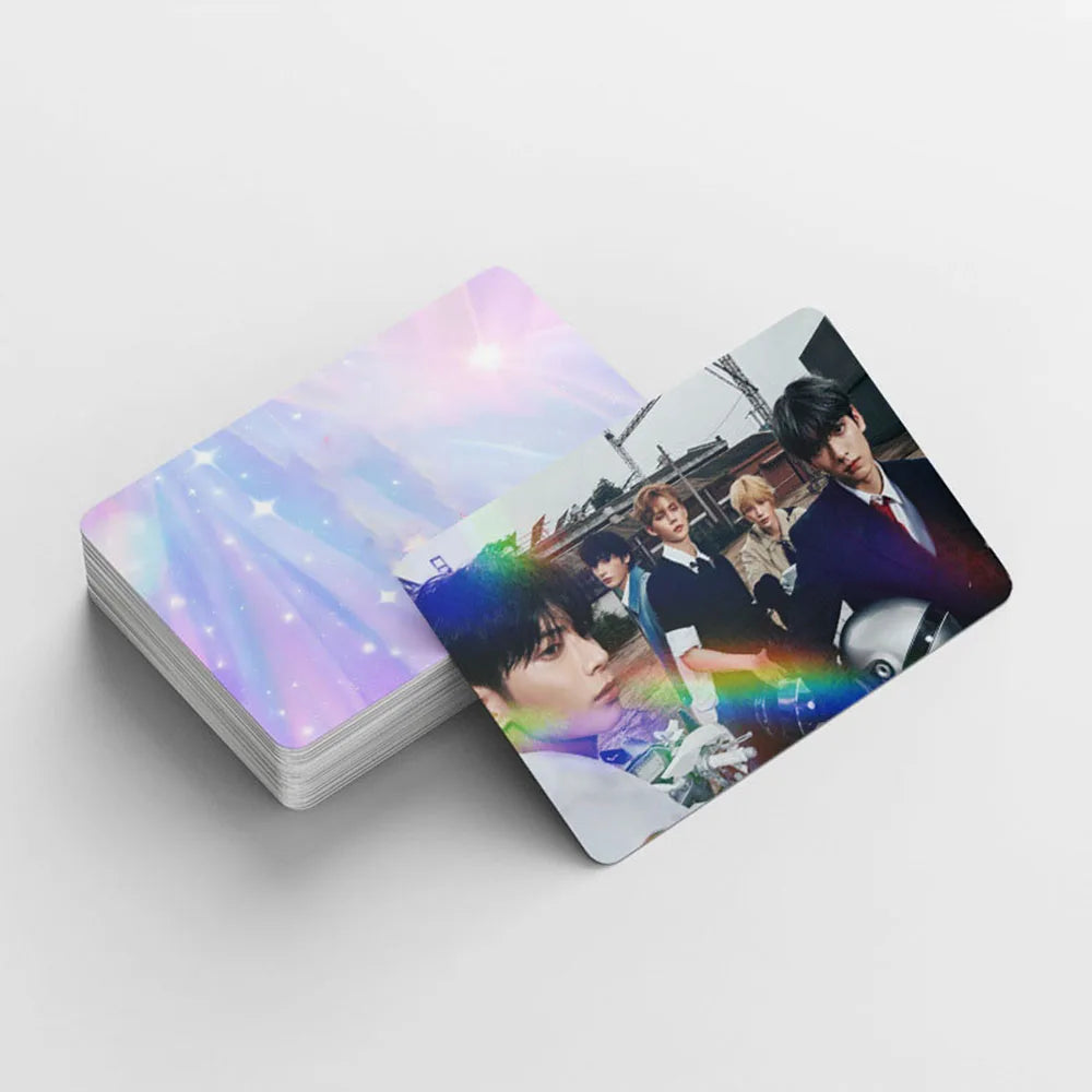 124Pcs/Set Yeonjun Beomgyu SANCTUARY Holographic Photocards Soobin Taehyun Laser Lomo Cards Decals Fans Birthday Collection Gift