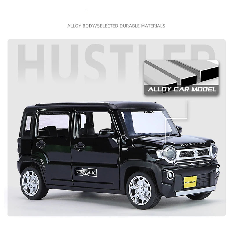 1:22 SUZUKI HUSTLER SUV Alloy Car Model Diecasts Metal Toy Off-Road Vehicles Car Model Simulation Sound and Light Childrens Gift