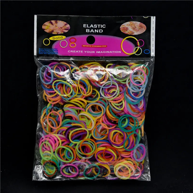 600 Elastic Different Colors Rubber Loom Bands Bracelet Children's Homemade Bracelets DIY for Loom Wrist Bracele for Women