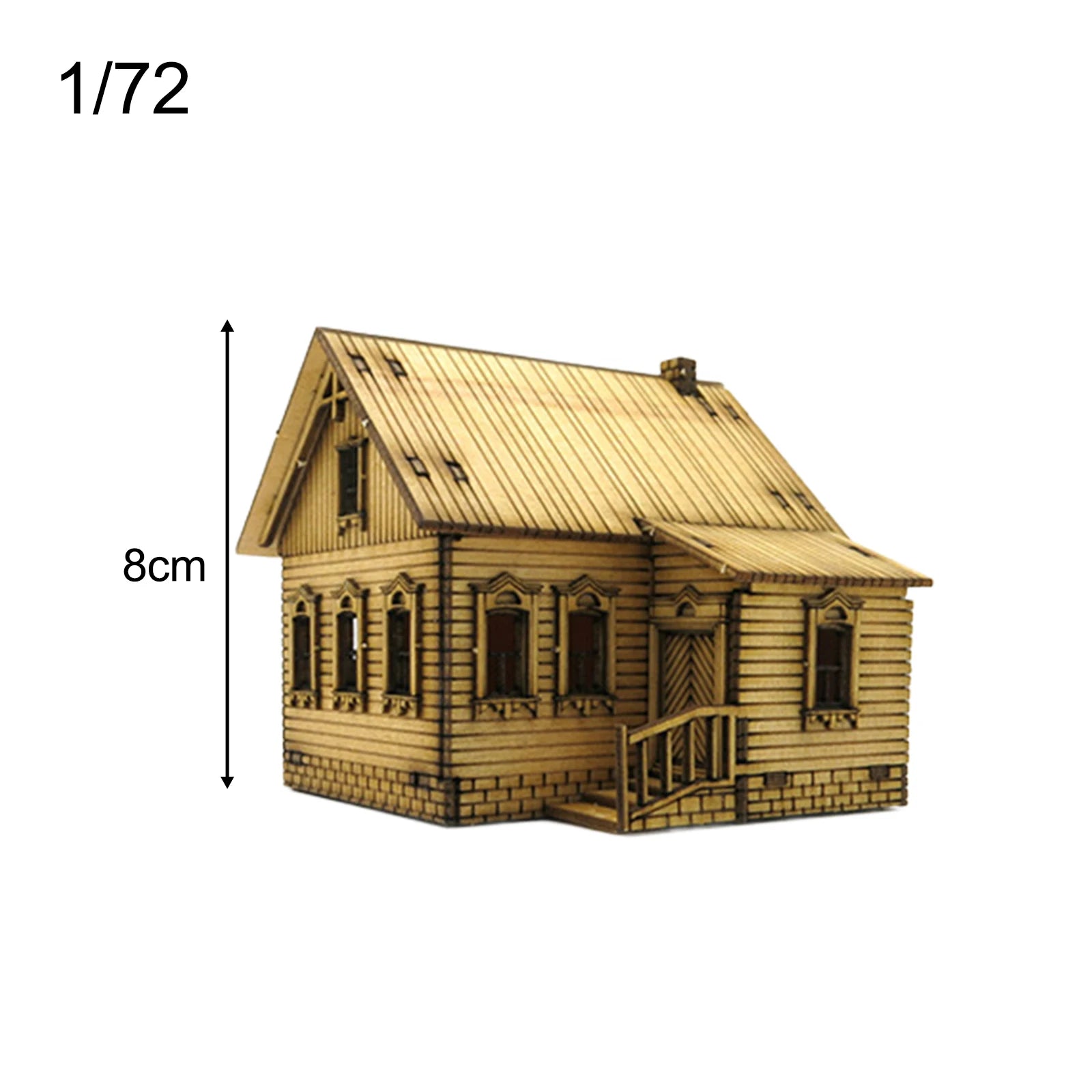 1/72 Wooden Cabin Hobby Toys Wooden 3D Puzzle House Architectural Scene for Accessory Model Railway Micro Landscape Layout Decor