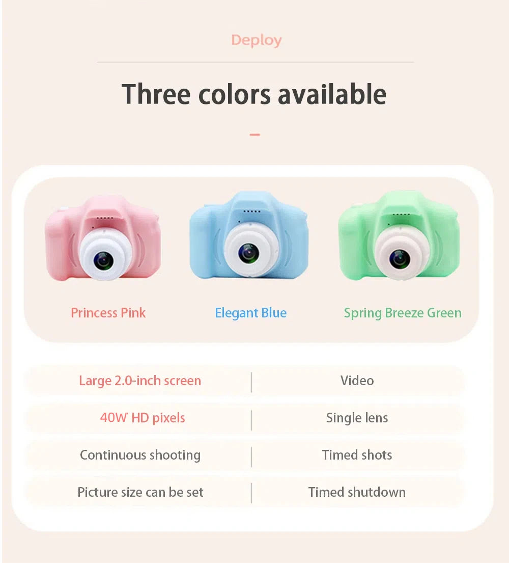 HOMEFISH Mini Children Camera Digital Vintage Camera Educational Toys Kids Photography Video Camera Outdoor Photography Toy Gift