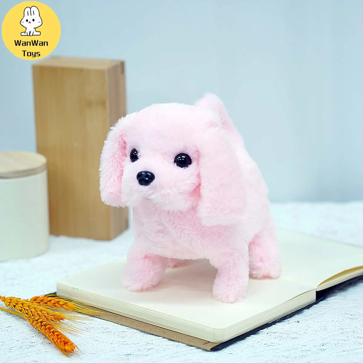 Realistic Electric Imitation Big Dog Puppy Plush Toy Cute Puppy Walking Barking Wagging Tail Stuffed Animal Plush Doll