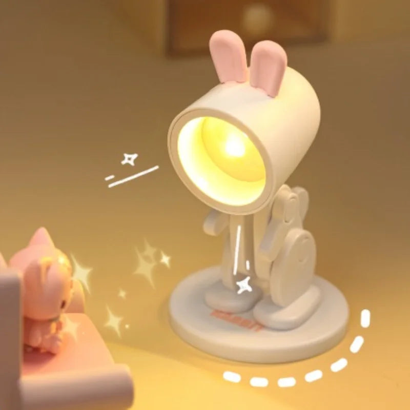 LED Night Light Mini Pet Cute Lamp Ins Student Gift Cartoon Pet Folding Table Lamp Kids Room Bedside Bedroom Living Room Decor