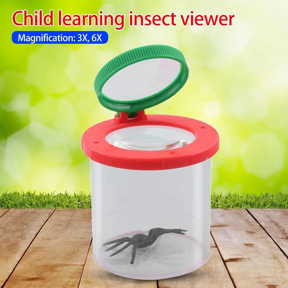 Home Magnifying Glass Children Crawler Spider Insect Observation Box 3X 6X Magnifier Insect Box for Science Nature Exploration