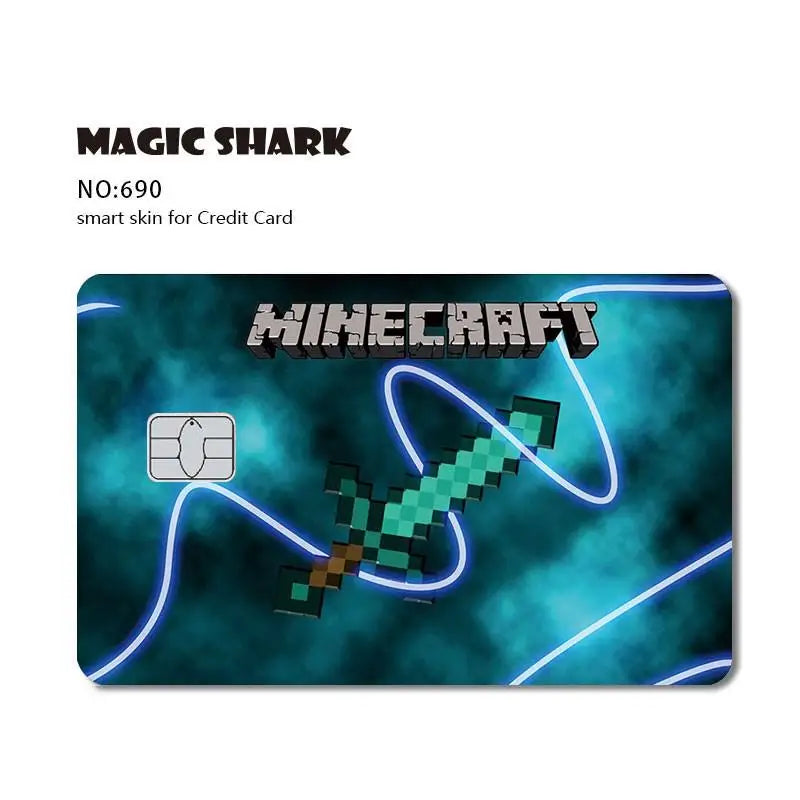 Magic Shark Anime Cartoon Game Save Money Pig Case Cover Film Skin Sticker for Small Chip Credit Card Bus Card