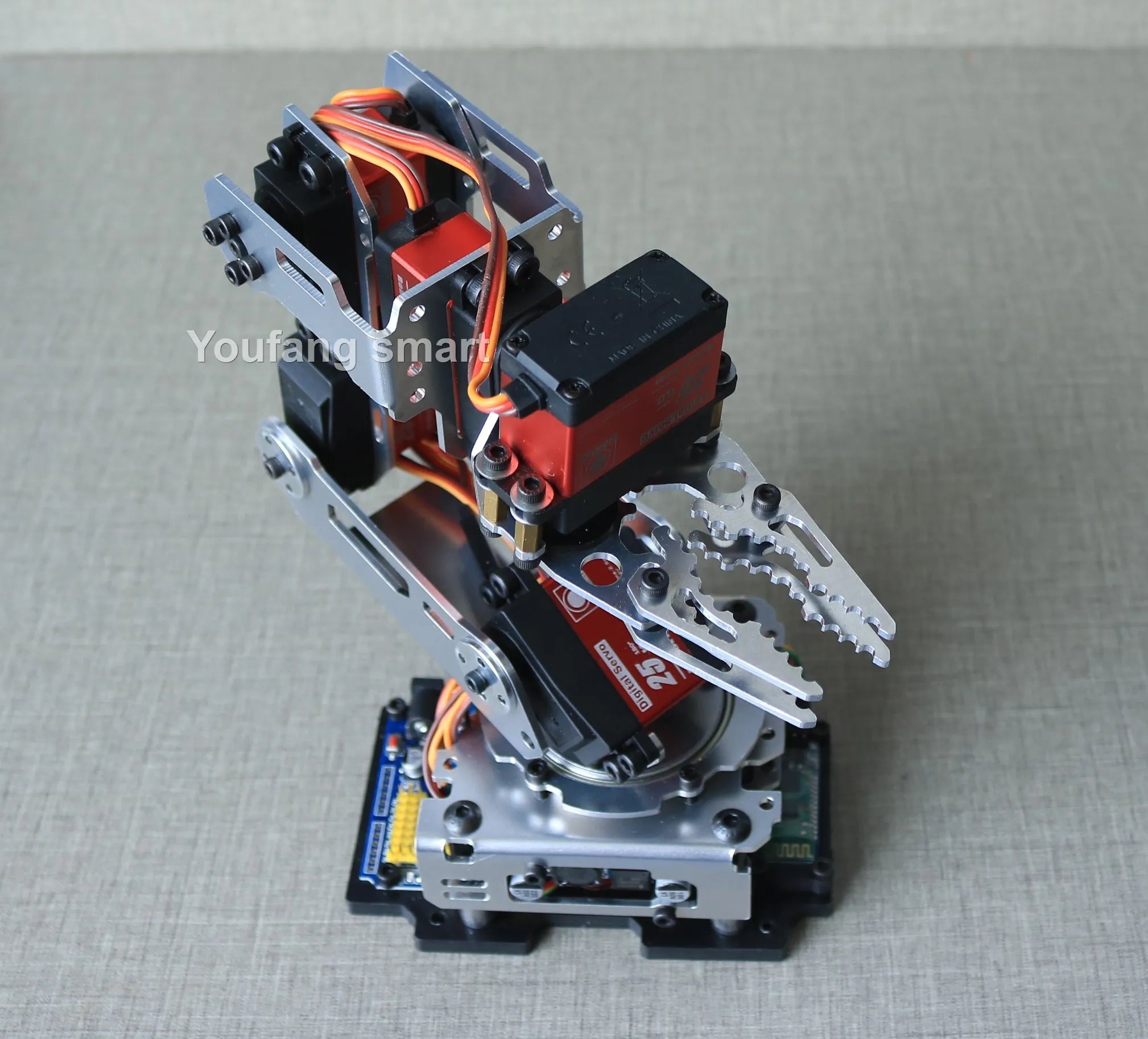 6 DOF Robotic Arm with Claw Clamp Gripper Kit Compatible 20Kg Servo for Arduino Robot DIY Kit Android App Programmable Robot Arm