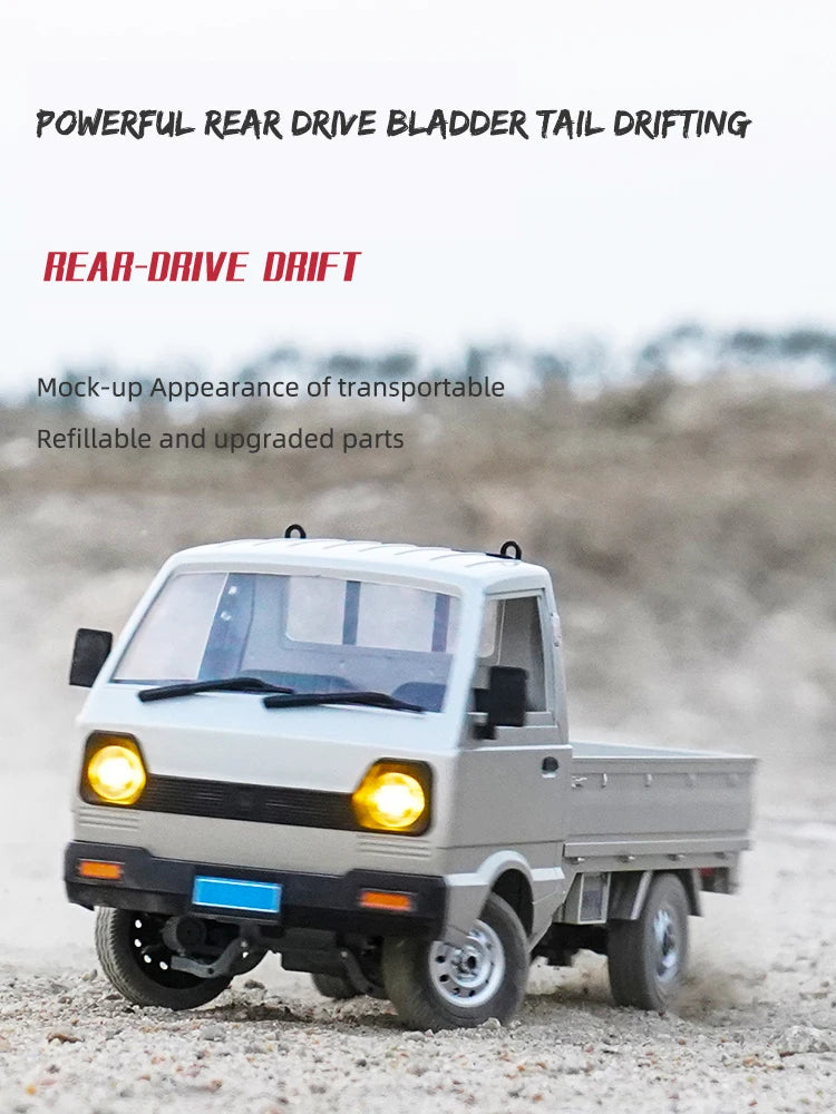 WPL D12 1:10 RC Car Simulation Drift Climbing Truck LED Light On-road RC Cars Trucks For Kids Gifts Toys