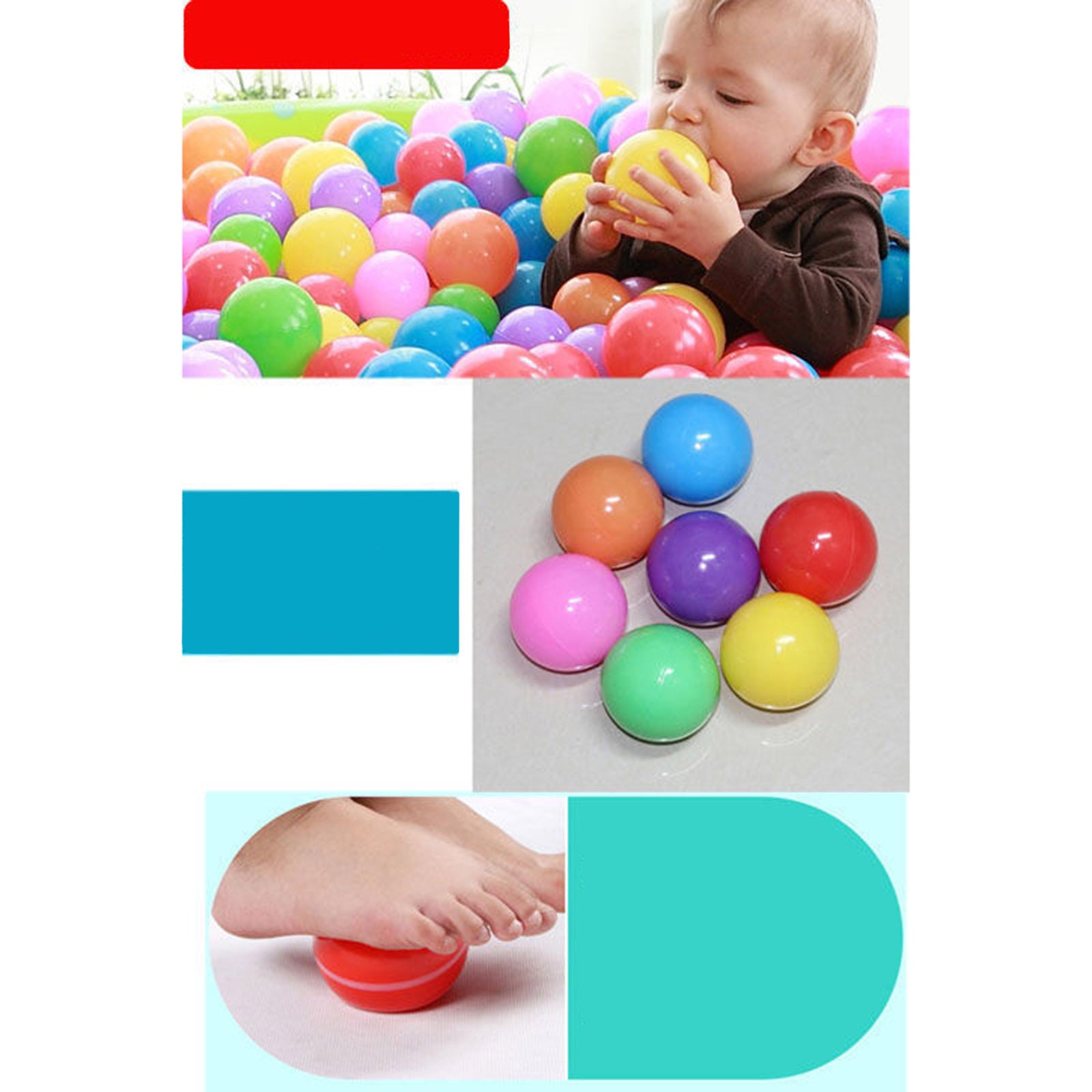 50/100Pcs Eco-Friendly Colorful Ball Pit Soft Plastic Ocean Balls Water Pool Ocean Wave Ball Outdoor Toys For Children Kids Baby