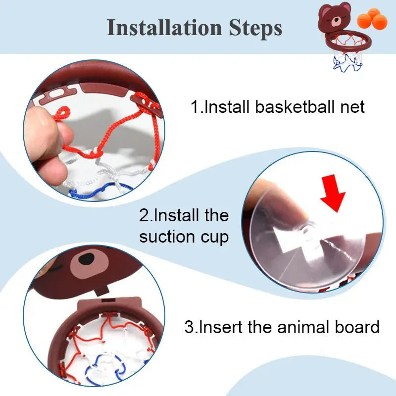Baby mini shooting basket toy kids bathtub water play set basketball backboard with 3 balls funny shower bath toys for toddlers